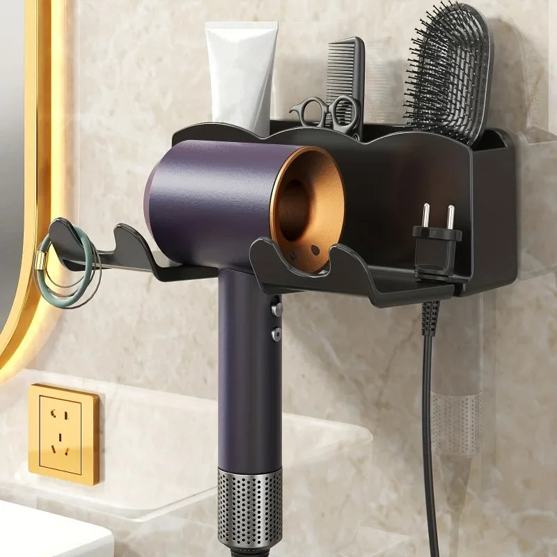 Suporte Organizador de Secador de Cabelo – Instalação Sem Furos e Design Clean