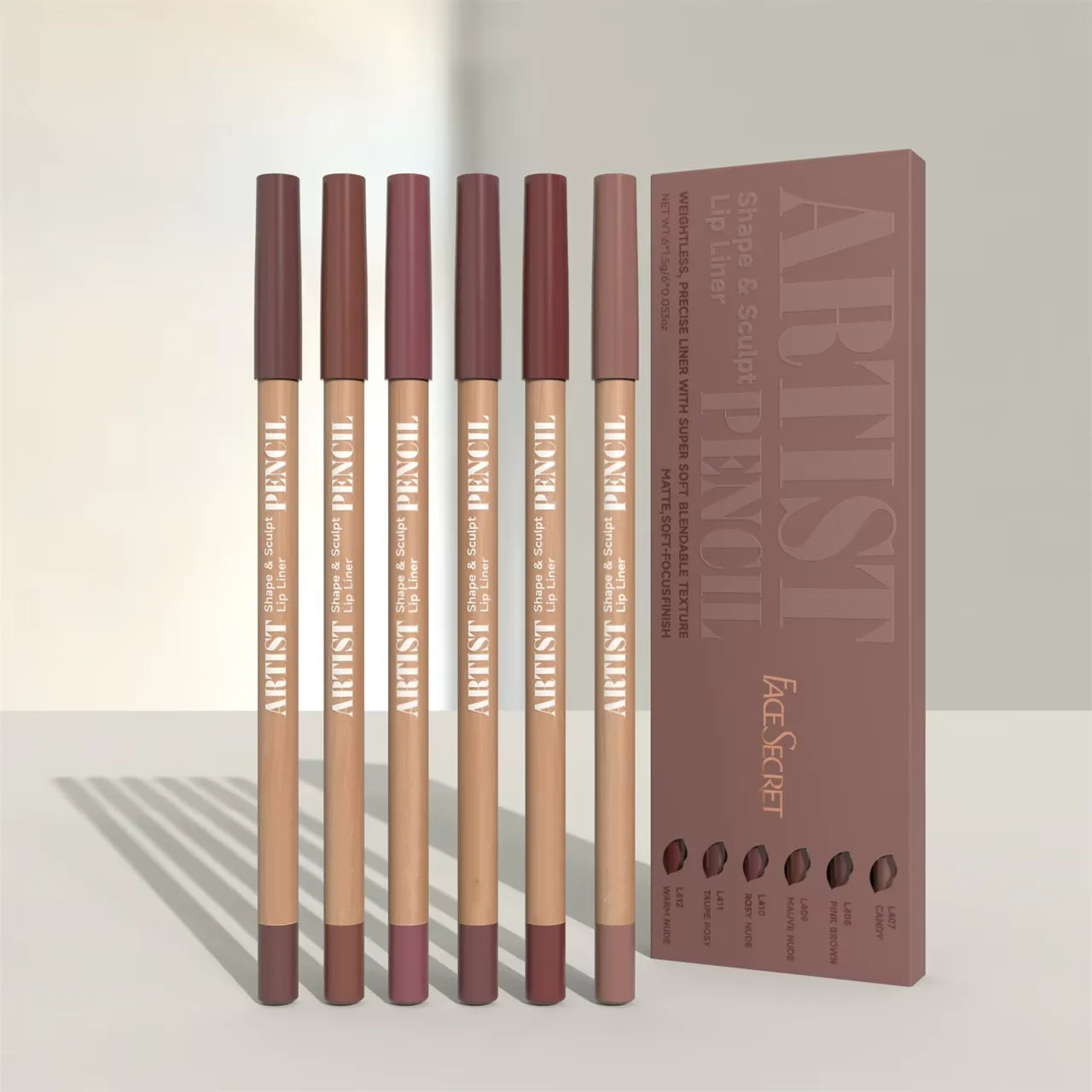 Face Secret Lip Liner Set – Lápis Labial de Alta Precisão e Longa Duração