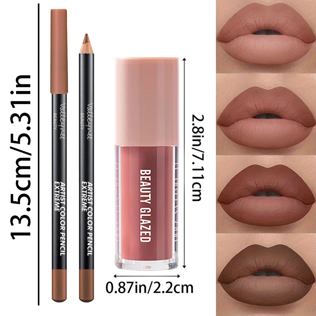 Combo Lápis de Boca Beauty Glazed – Contorno Labial Preciso e Hidratante.
