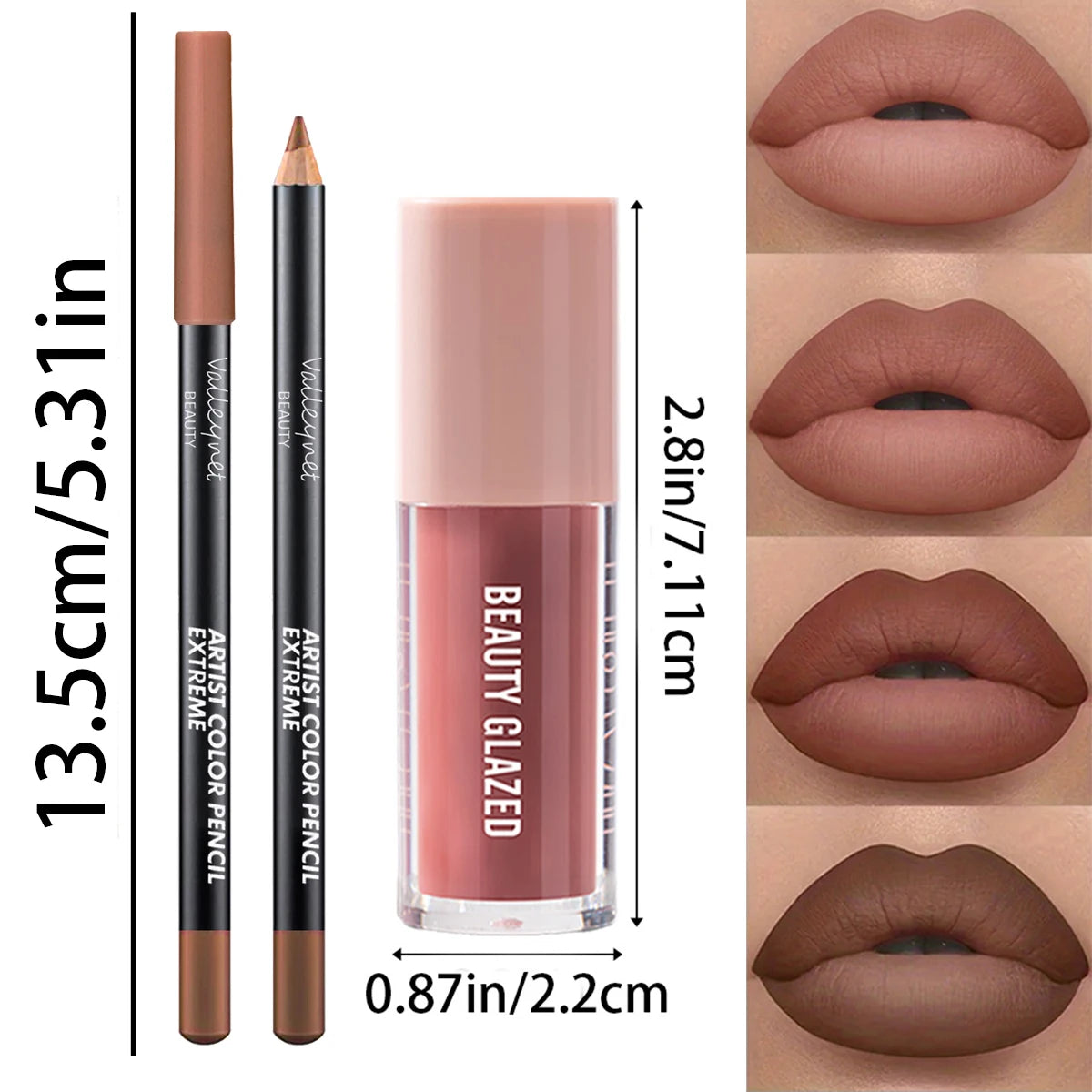 Combo Lápis de Boca Beauty Glazed – Contorno Labial Preciso e Hidratante.