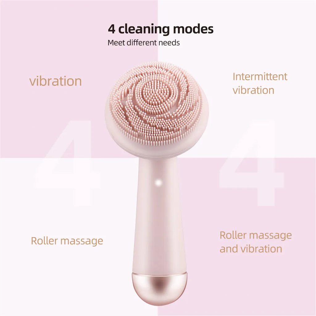Aparelho de Limpeza Facial de Silicone com Vibração: Pele Renovada, Poros Limpos e Efeito Massageador
