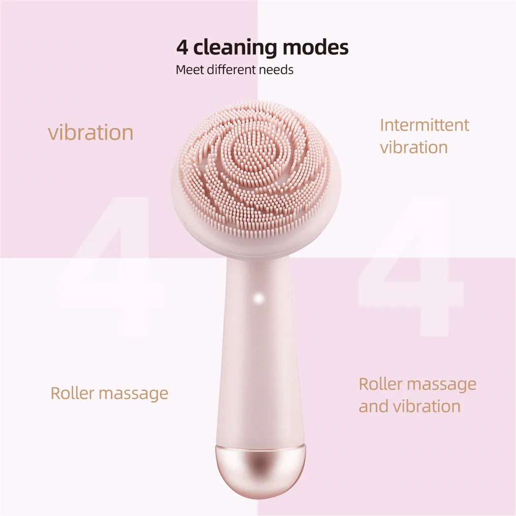 Aparelho de Limpeza Facial de Silicone com Vibração: Pele Renovada, Poros Limpos e Efeito Massageador