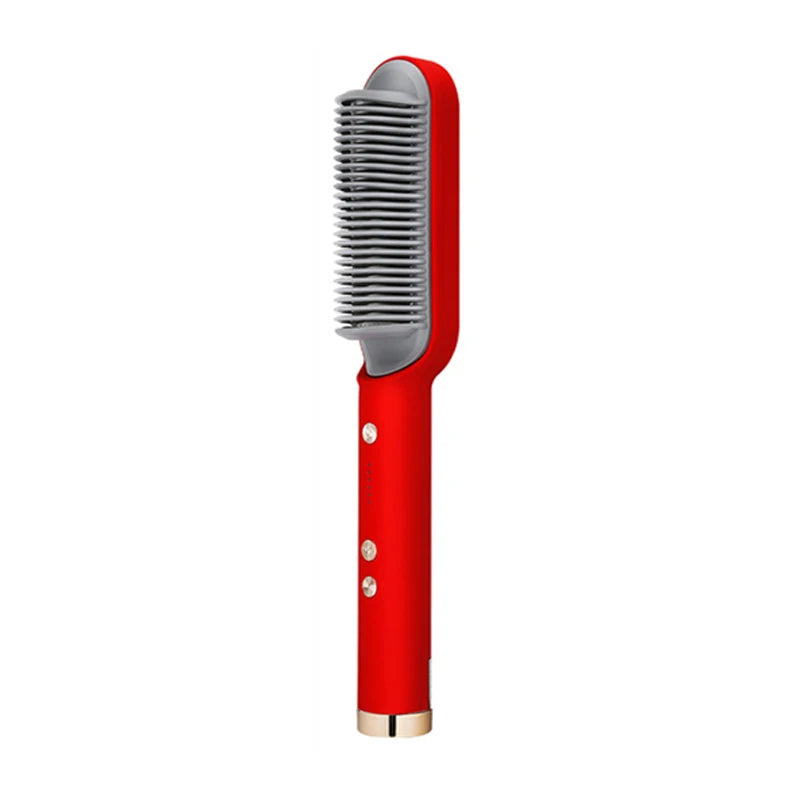 Escova Alisadora Elétrica Profissional - Tecnologia Anti-Frizz