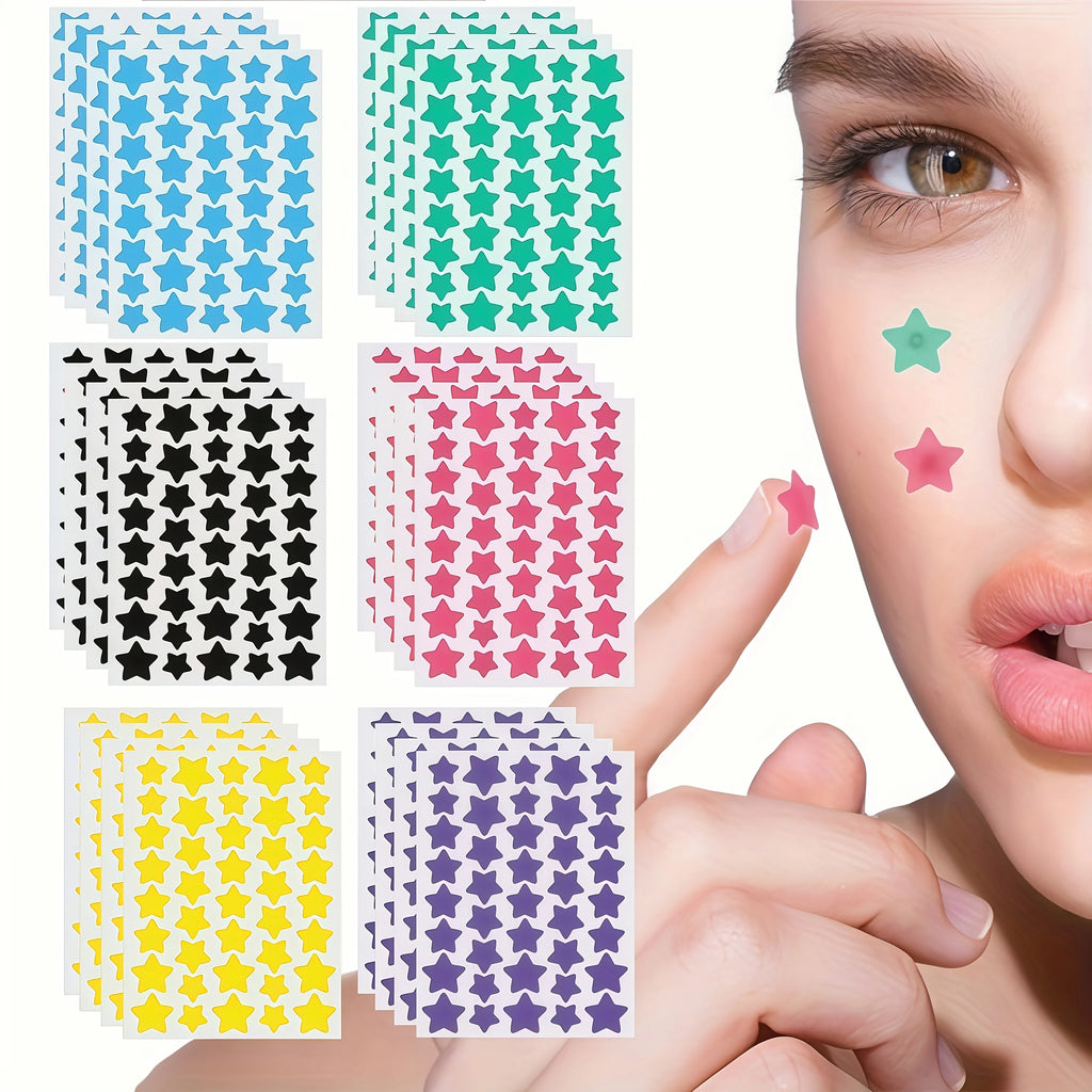240PCS Adesivos Secativos Superstar – Estrelas Coloridas e Brilhantes para Espinhas