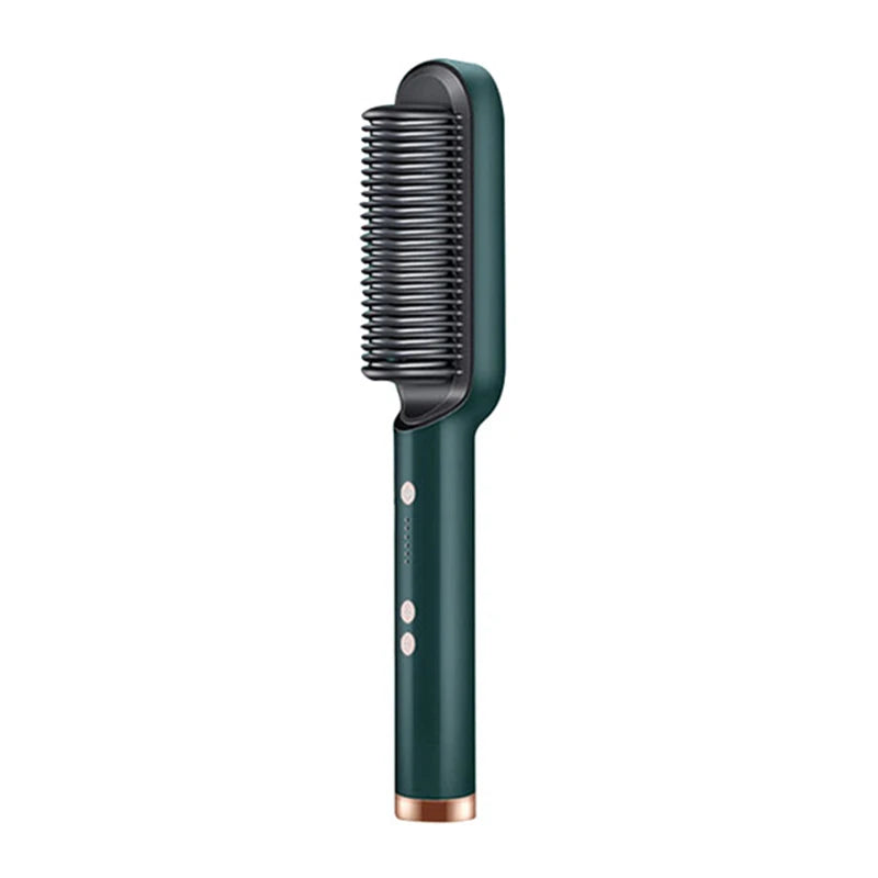 Escova Alisadora Elétrica Profissional - Tecnologia Anti-Frizz