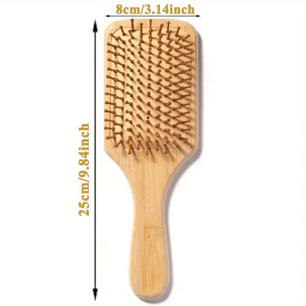 Escova de Bambu Natural YUNTES – Massagem Terapêutica e Estímulo ao Crescimento