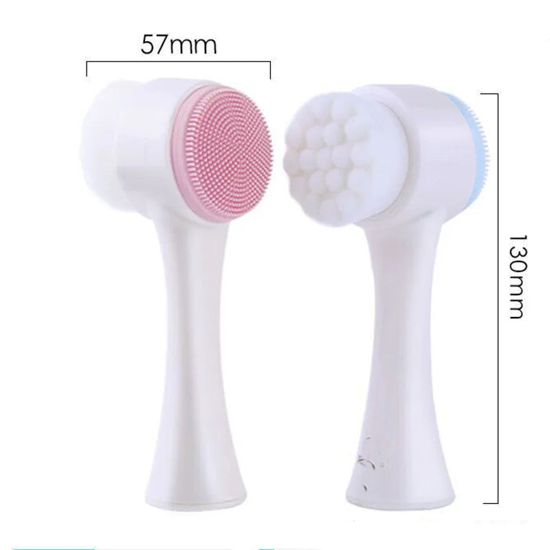 Escova Facial Dual-Action 3D – Limpeza Profunda e Massagem Relaxante