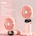 Mini Ventilador Digital 5 Velocidades: Display LED, Power Bank e Suporte para Celular