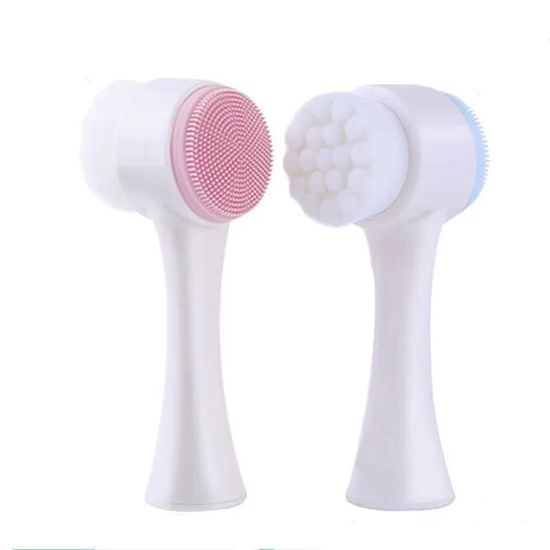 Escova Facial Dual-Action 3D – Limpeza Profunda e Massagem Relaxante